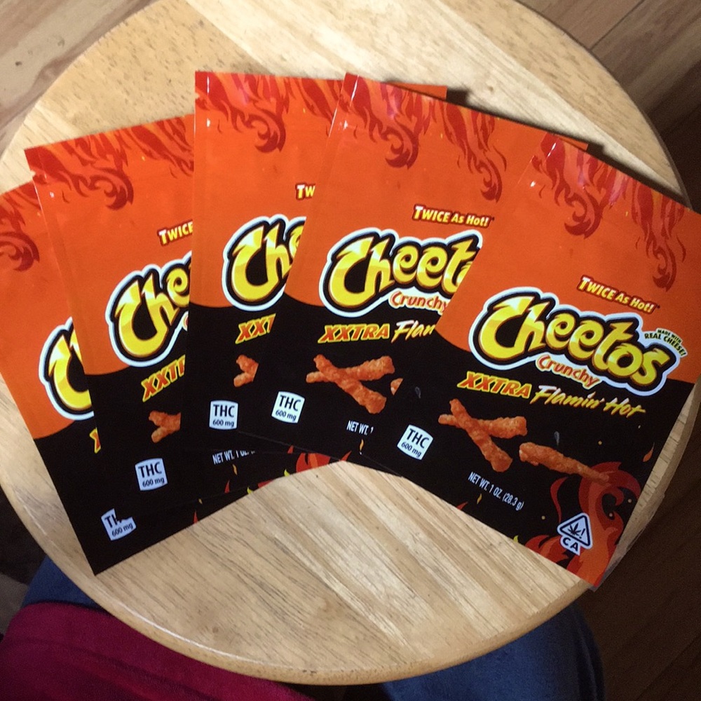 5-Reusable Ziplock Cheeto design bags